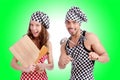Pair of funny cooks