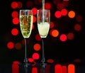 Pair of glasses full of champagne over holiday background. Holiday. Party Royalty Free Stock Photo