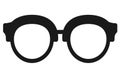 A pair of glasses spectacles bold black silhouette against a white backdrop