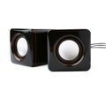 Pair of glossy sound speakers isolated over the white background Royalty Free Stock Photo