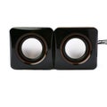 Pair of glossy sound speakers isolated over the white background Royalty Free Stock Photo
