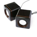 Pair of glossy sound speakers isolated over the white background Royalty Free Stock Photo