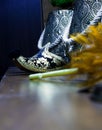 Royal golden shoes Royalty Free Stock Photo