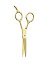 Pair of golden vintage scissors Royalty Free Stock Photo