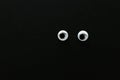 Pair googly eyes over black background