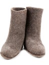 Pair gray woolly lock footwear