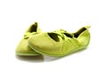 Pair of green ballet shoes