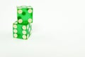Pair of green casino dice Royalty Free Stock Photo