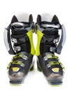 Pair green-dark ski shoe