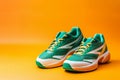 Pair of green running shoes, Sport concept Royalty Free Stock Photo