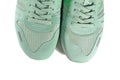 Pair of green shoes, trainers Royalty Free Stock Photo