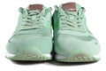 Pair of green shoes, trainers Royalty Free Stock Photo