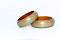 A pair of green wooden bangles Royalty Free Stock Photo