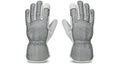 Pair of grey leather work gloves for hand protection and durability Royalty Free Stock Photo