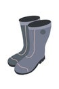 pair of grey rubber boots