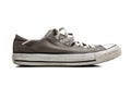 A pair of grey sneakers on white Royalty Free Stock Photo