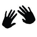 A pair hand black color silhouette vector