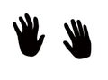 A pair hand black color silhouette vector
