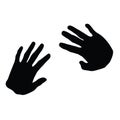 A pair hand black color silhouette vector