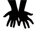 A pair hand, silhouette vector art work
