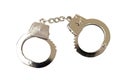 Pair of handcuffs isolated on a white background