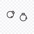 Pair of Handcuffs vector linear icon isolated on transparent background, Pair of Handcuffs transparency concept can be used for we