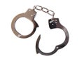 A pair of handcuffs on white Royalty Free Stock Photo