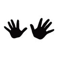 A pair hands body part, silhouette vector