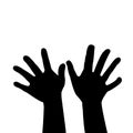 A pair hands black color silhouette vector