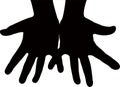 A pair hands black color silhouette vector