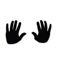 A pair hands body part, silhouette vector