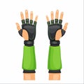 Gamer Hands with Virtual Reality Gloves Royalty Free Stock Photo