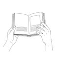 A Pair of Hands Gently Holding an Open Book, Symbolizing Knowledge, vector design Generative AI Royalty Free Stock Photo