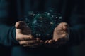 Digital Holographic Globe in Hands