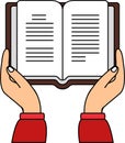 A pair of hands holding an open book Royalty Free Stock Photo