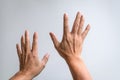 Pair of hands reaching up Royalty Free Stock Photo