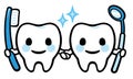 Pair of happy smiling tooth