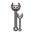 Pair of happy wrenches with a smile