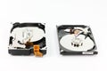 Pair of hard disk on white backgound