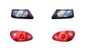 Pair of Headlamp or Headlights as Lamp Attached to Front of Vehicle for Illumination of Road Vector Set