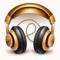 a pair of headphones with a golden frame on a white background illustration by michael kohle adobe