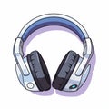 Colorful Manga Style Headphones On White Background