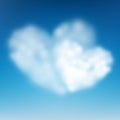 Pair heart shaped cloud in the blue sky. Valentine s day. EPS 10 Royalty Free Stock Photo