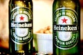 Pair of Heineken beers Royalty Free Stock Photo