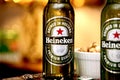 Pair of Heineken beers Royalty Free Stock Photo