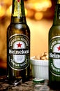 Pair of Heineken beers Royalty Free Stock Photo