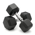 Pair of hexagonal dumbbells for strength training Royalty Free Stock Photo