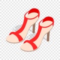 Pair of high heel red female shoes isometric icon Royalty Free Stock Photo