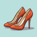 Pair of high heel shoes. fashion. fashionable shoe vector