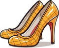 Pair of high heel shoes. fashion. fashionable shoe vector